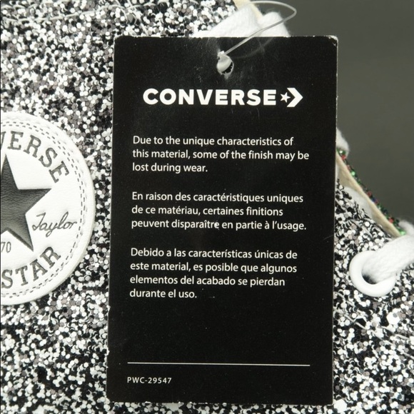 Converse x JW Anderson Chuck Taylor All Star High Tops Black Multicolor Glitter - Picture 9 of 14